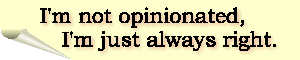 I'm not opinionated, I'm just always right.