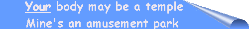 Your body may be a temple. Mine's an amusement park